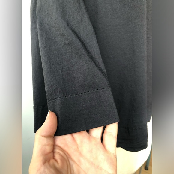 Album Di Famiglia open neck blouse. Relaxed minimalist style faded black. Small - Picture 5 of 8